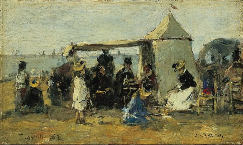 Beach at Trouville, by Eugène Boudin