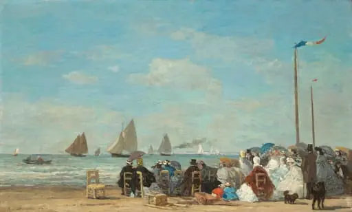 Beach Scene at Trouville, by Eugène Boudin