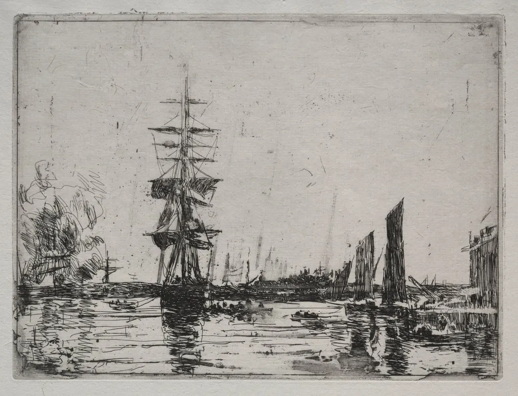 Boats at Anchor, by Eugène Boudin, 1804
