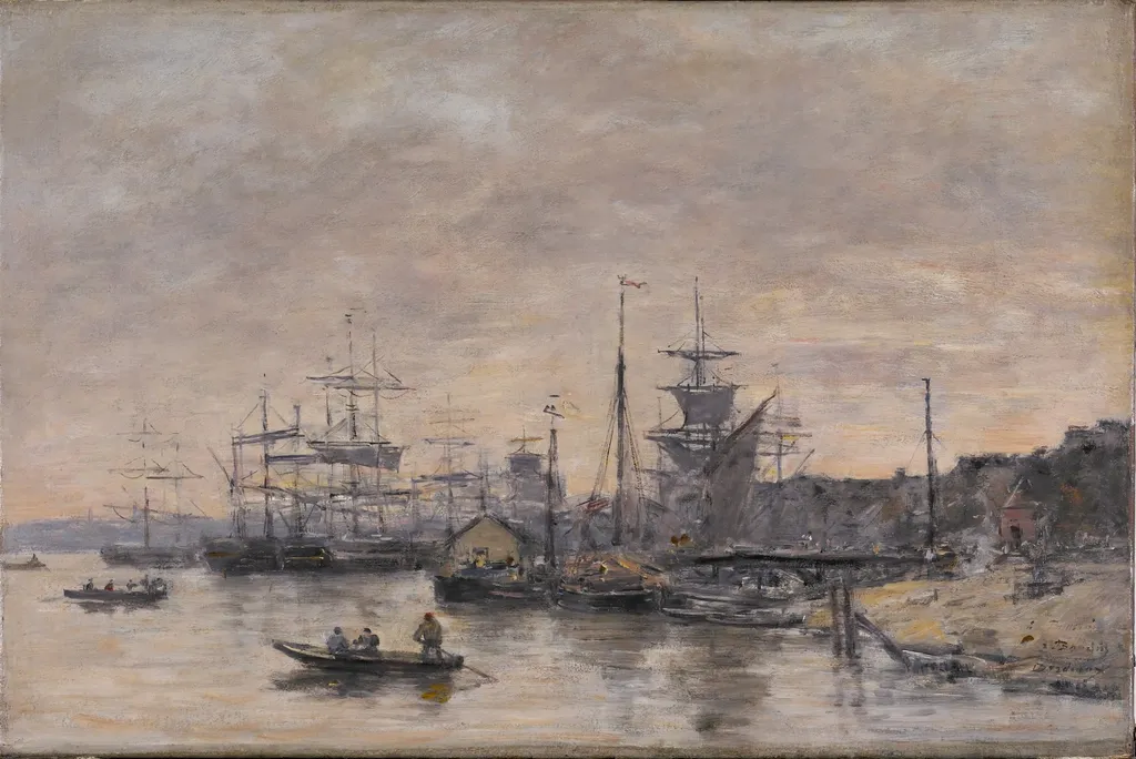 Bordeaux, the Harbor, by Eugène Boudin, oil, 1874