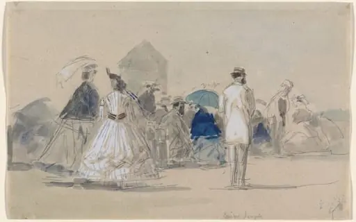 Crinolines on the Beach, by Eugène Boudin