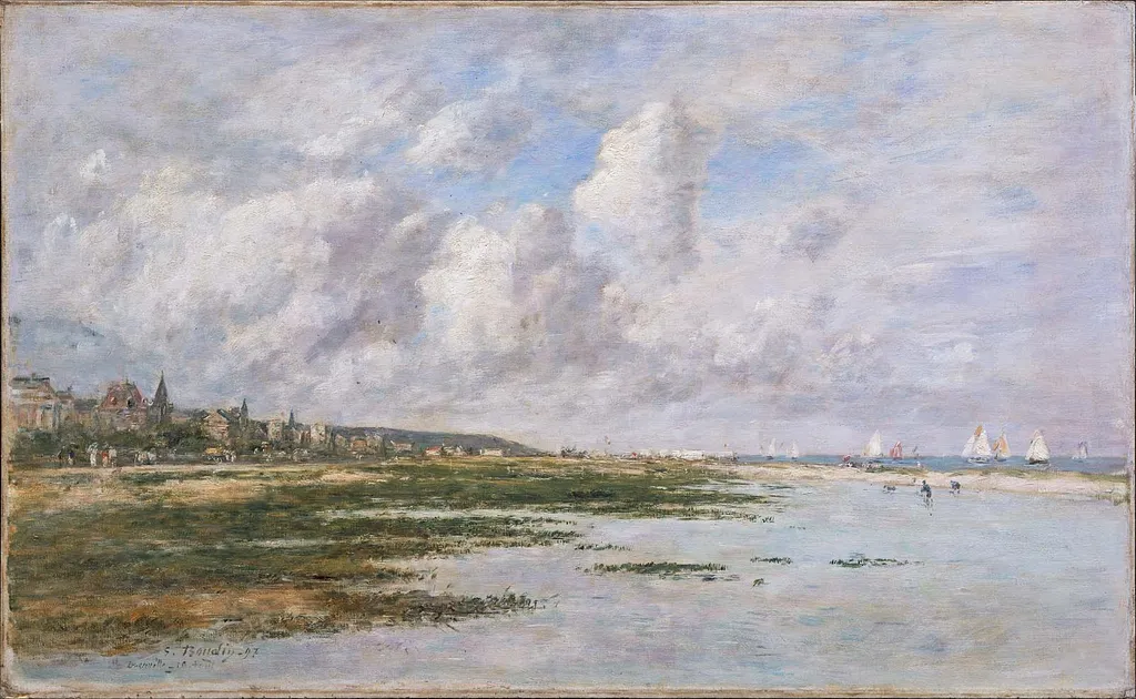 Deauville at Low Tide, by Eugène Boudin, oil