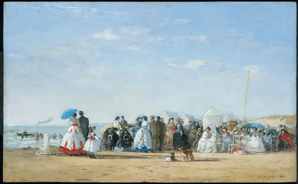 Fashionable Figures on the Beach, by Eugène Boudin