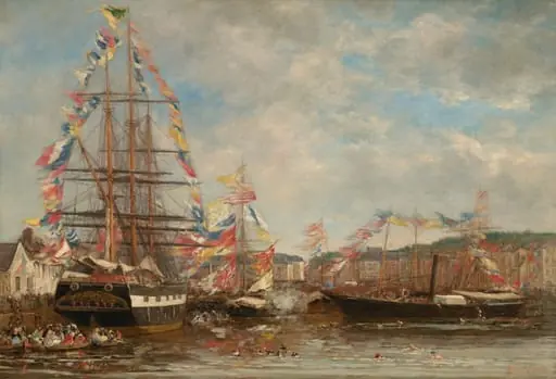Festival in the Harbor of Honfleur, by Eugène Boudin