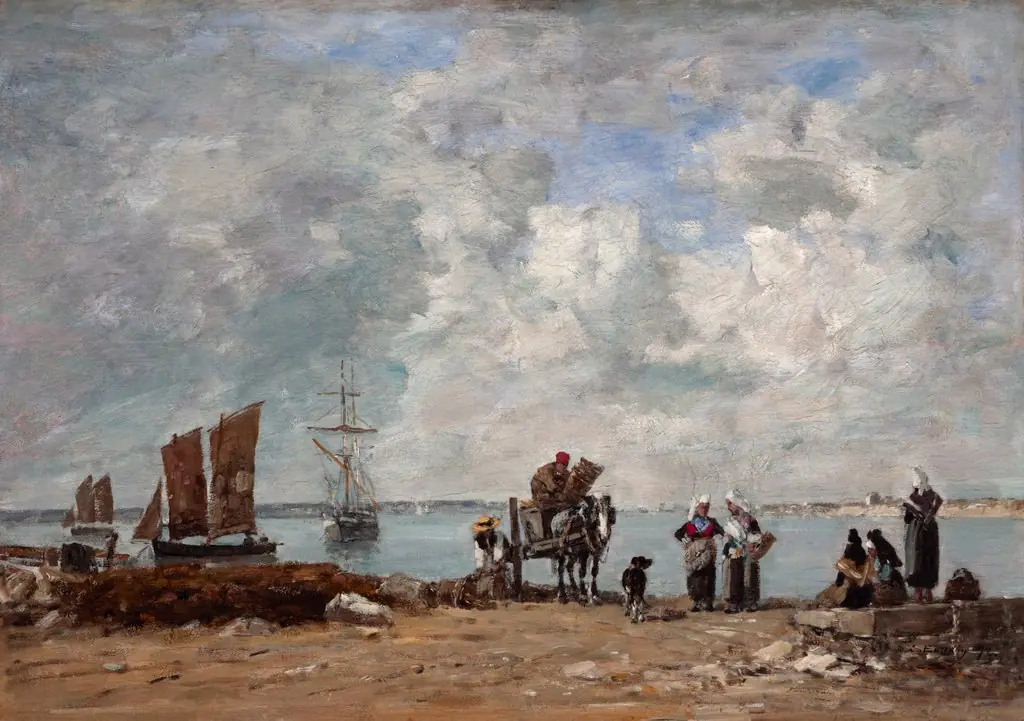 Fishermen's Wives at the Seaside, by Eugène Boudin