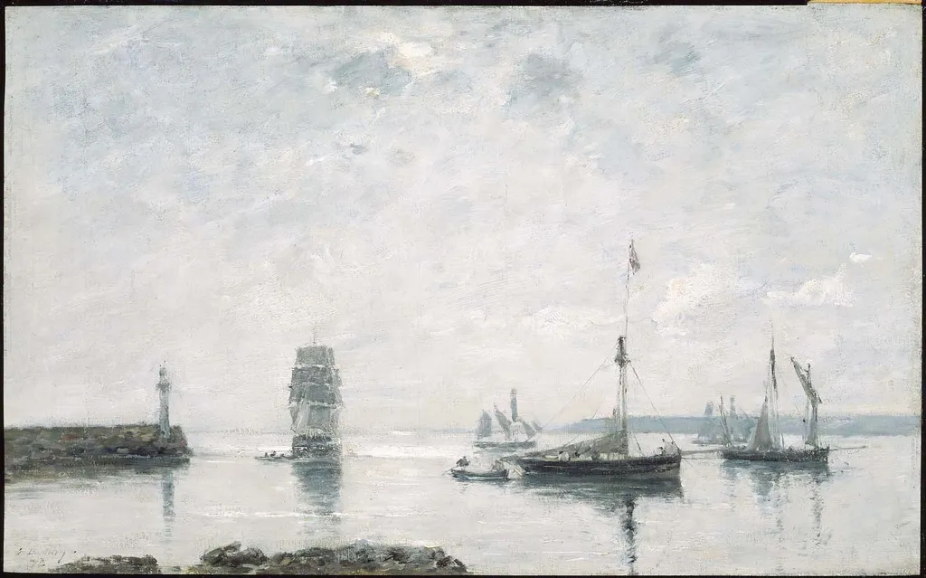 Harbor Entrance, by Eugène Boudin, oil, 1873