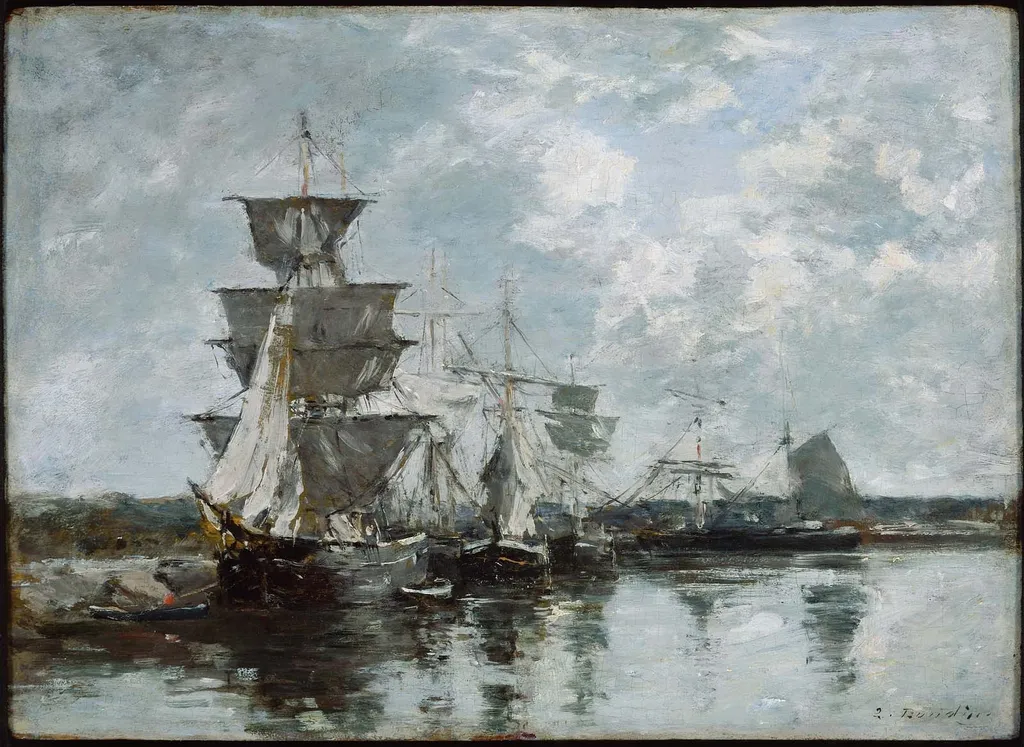 Harbor Scene, by Eugène Boudin, unspecified, 1871