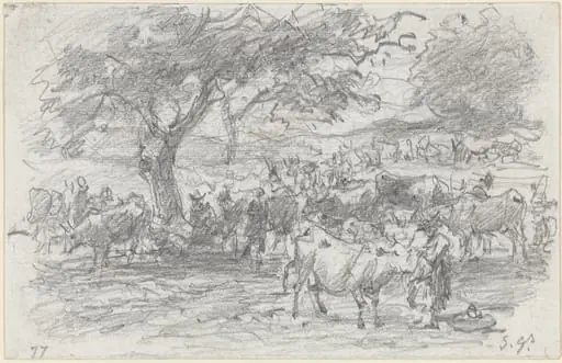 Herdsmen and Cattle, by Eugène Boudin