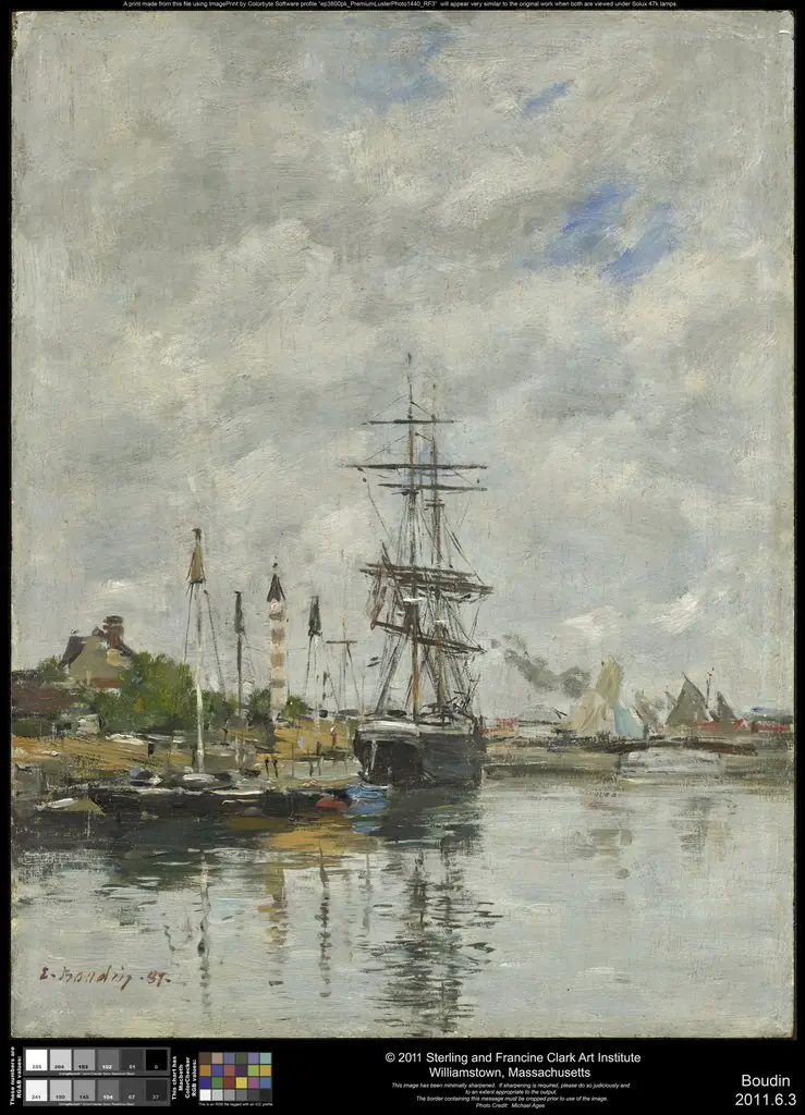 Le Havre, Sailboats in the Port, by Eugène Boudin