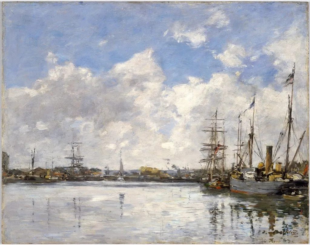 Le Havre , the harbor, by Eugène Boudin, oil, 1892