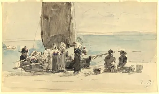 Loading the Boats, by Eugène Boudin