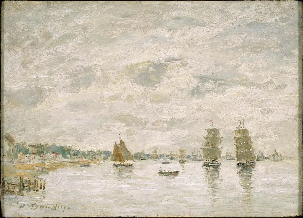 Port Scene, by Eugène Boudin, unspecified, 1871