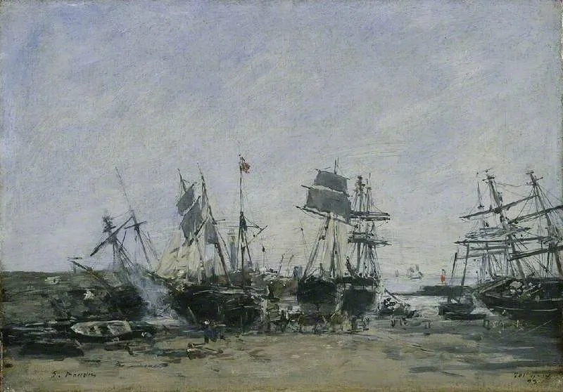 Portrieux, Low Tide, by Eugène Boudin, oil, 1873
