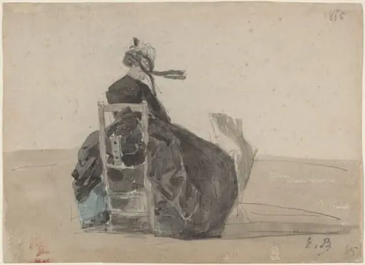 Seated Lady in Black, Trouville, by Eugène Boudin