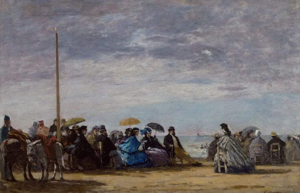 The beach, by Eugène Boudin