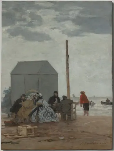 The Beach at Deauville, by Eugène Boudin