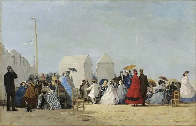 The Beach at Trouville, by Eugène Boudin