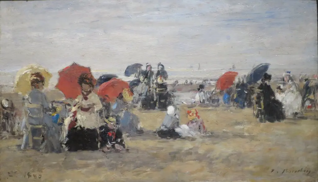 The Beach at Trouville, by Eugène Boudin