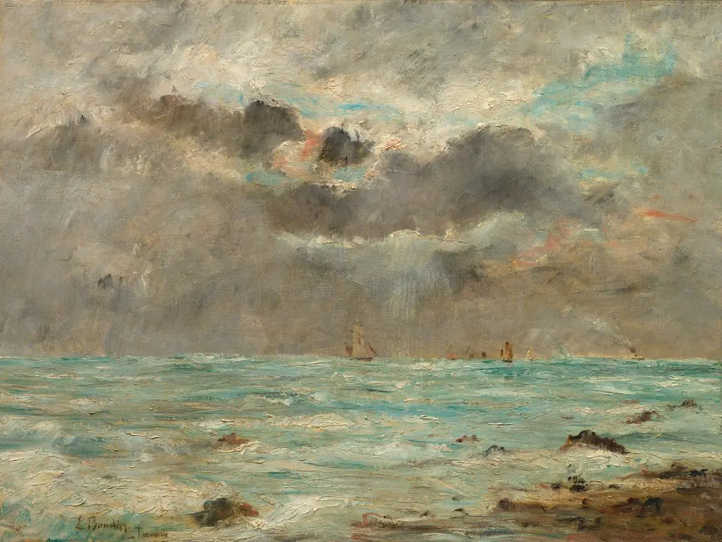 The Coast at Trouville, by Eugène Boudin