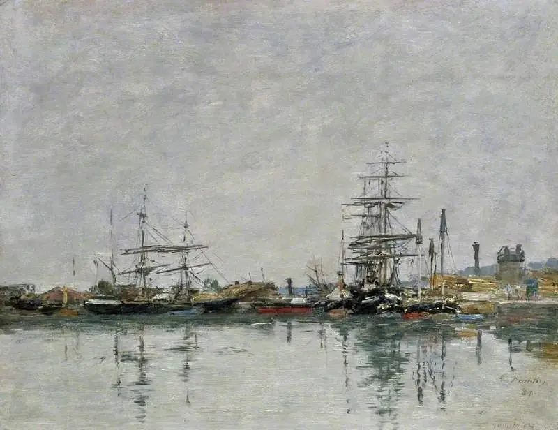 The dock at Le Havre, by Eugène Boudin