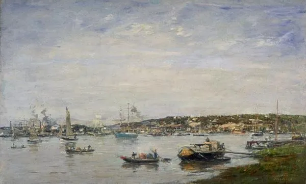 The Port of Bordeaux, by Eugène Boudin, oil, 1874