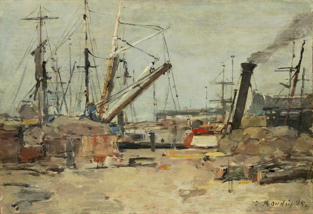 The Trawlers, by Eugène Boudin, oil, 1885