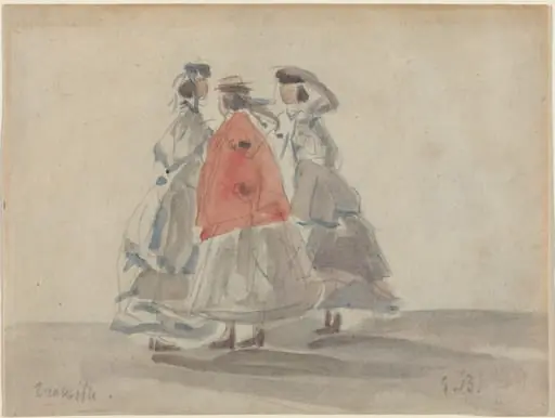 Three Women at Trouville, by Eugène Boudin