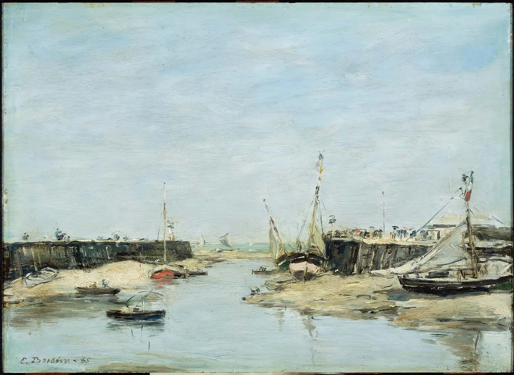 Trouville Les Jetees a Maree Basse, by Eugène Boudin, unspecified, 1893