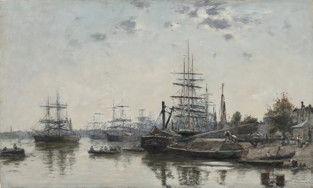 View of Bordeaux, from the Quai des Chartrons, by Eugène Boudin, unspecified, 1874