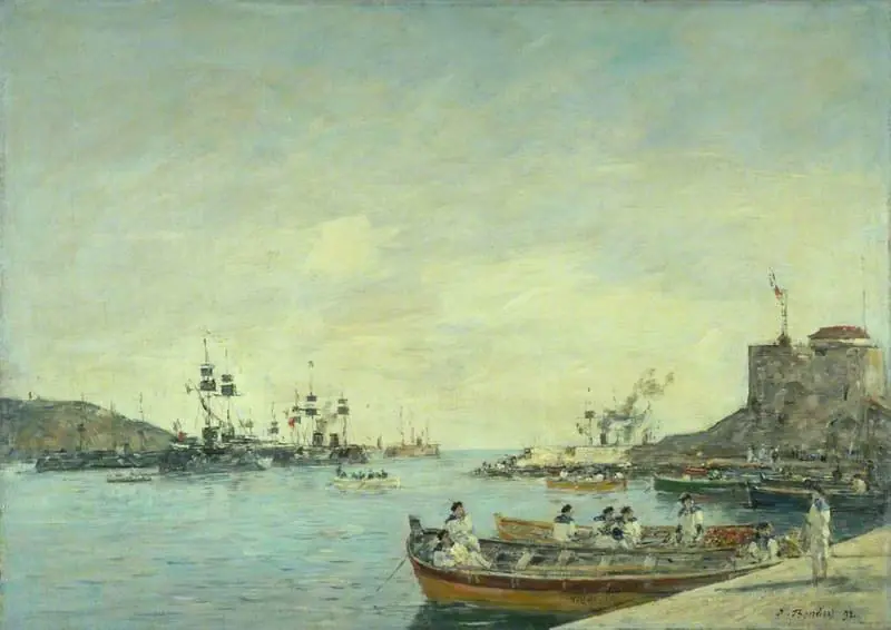 Villefranche Harbour, by Eugène Boudin