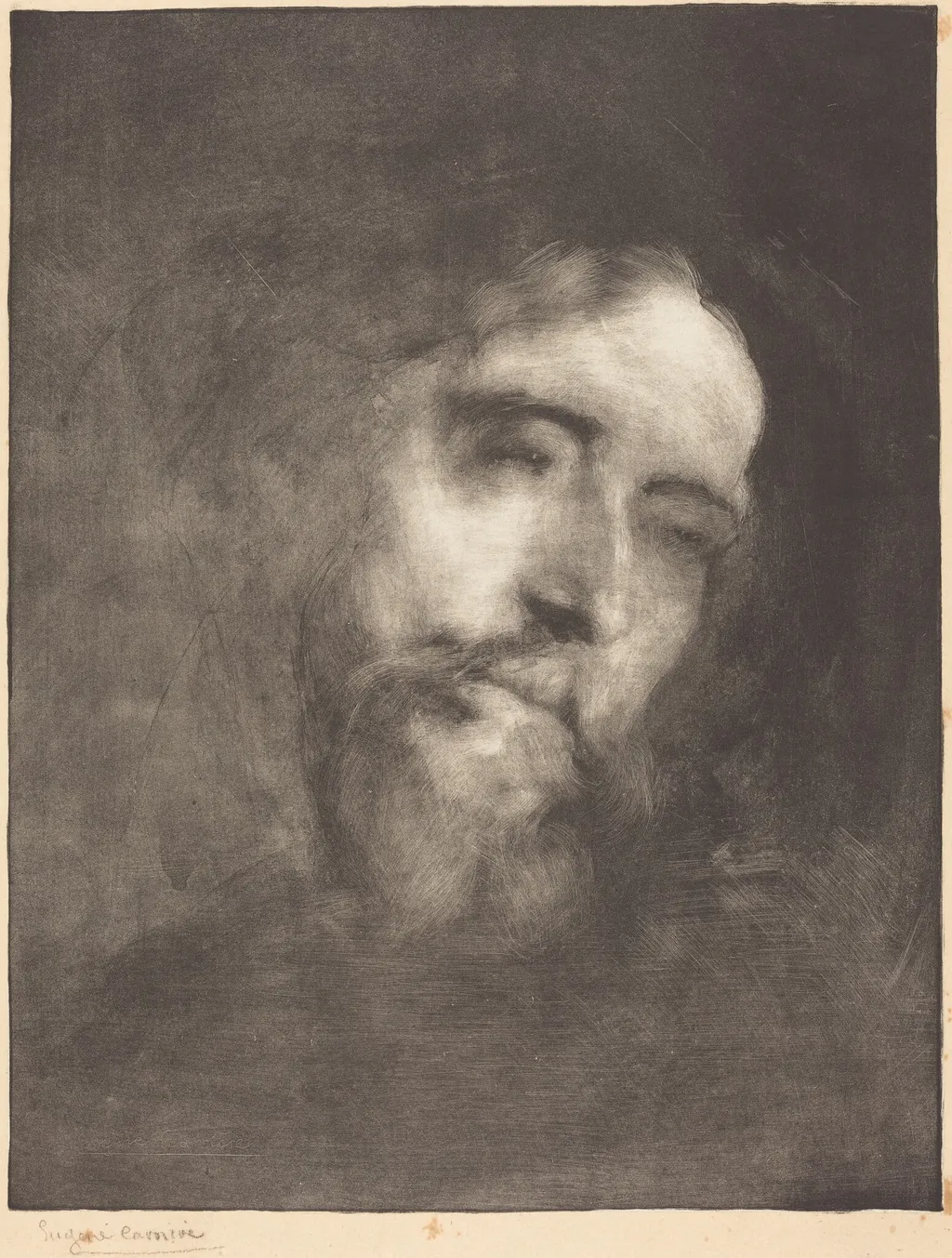 Alphonse Daudet, by Eugène Carrière, ink, 1893