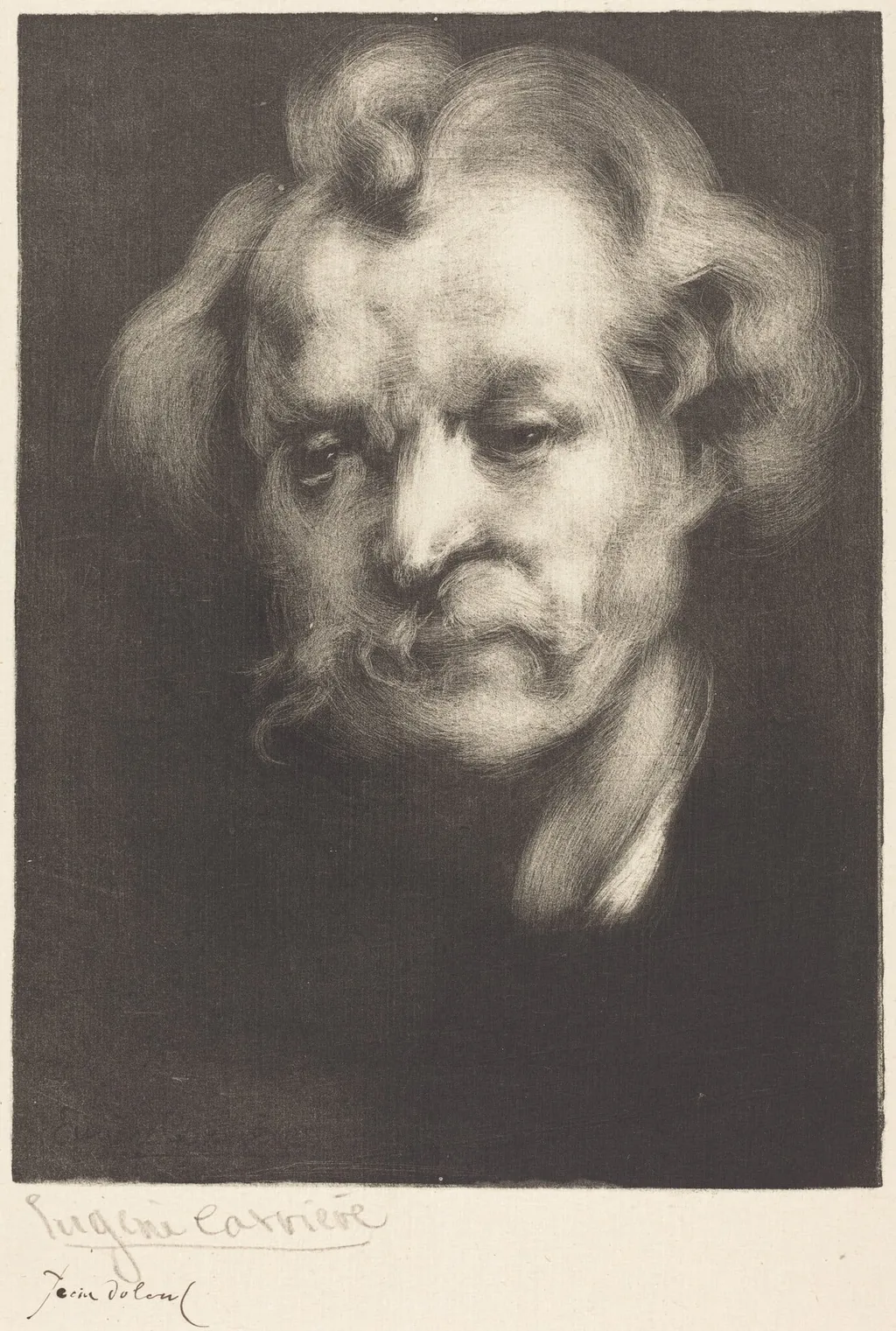 Jean Dolent, by Eugène Carrière, ink, 1898