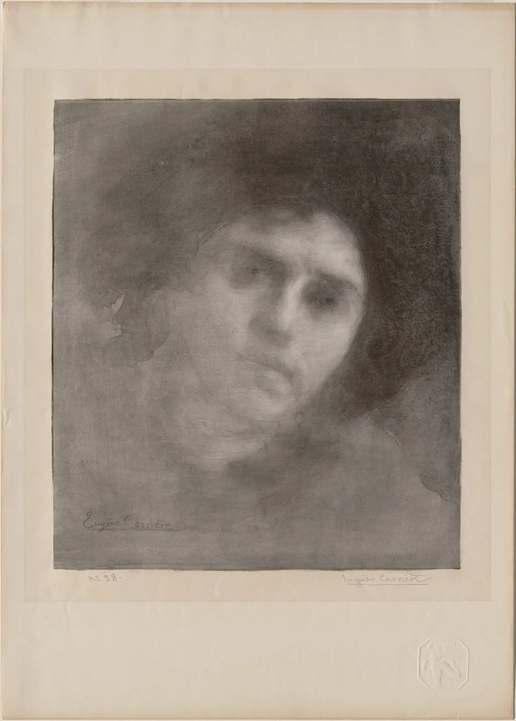 Mme Eugène Carrière, by Eugène Carrière, ink, 1893