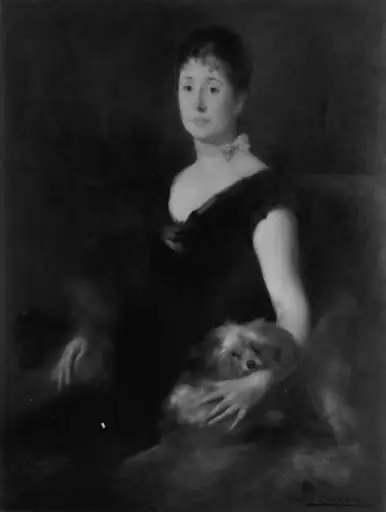 Portrait of a Lady with a Dog, by Eugène Carrière