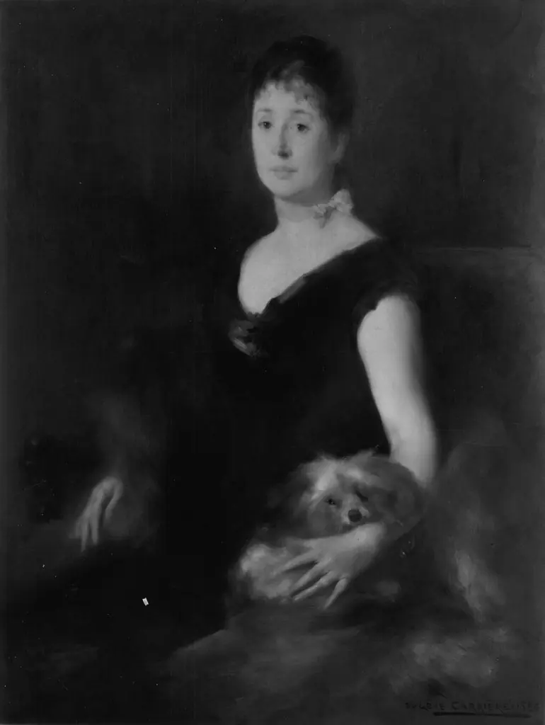 Portrait of a Lady with a Dog, by Eugène Carrière