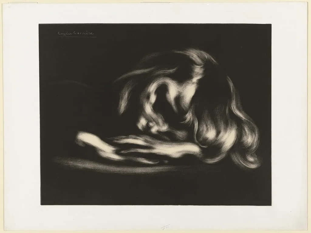 Untitled, by Eugène Carrière, ink, 1864