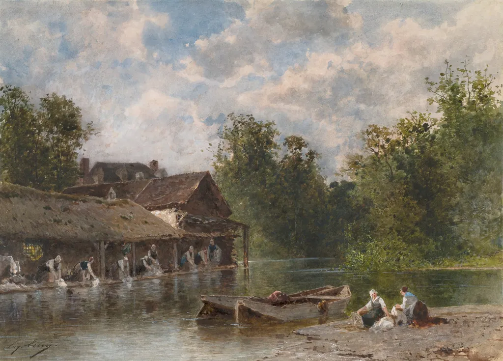 Les Lavandières (Washerwomen), by Eugène Ciceri, 1875