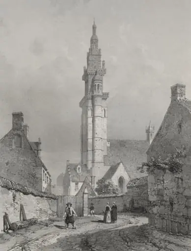 Voyages pittoresques et romantiques dans l'ancienne France. Bretagne: Eglise de Roscoff, by Eugène Ciceri