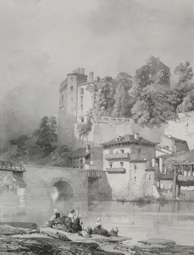 Voyages pittoresques et romantiques dans l'ancienne France.  Bretagne:  Chateau de Clisson, by Eugène Ciceri