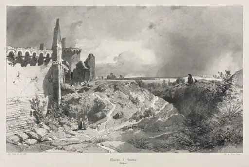 Voyages pittoresques et romantiques dans l'ancienne France.  Bretagne:  Chateau de Susinio, by Eugène Ciceri