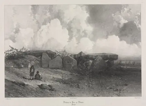 Voyages pittoresques et romantiques dans l'ancienne France: Bretagne: Dolmen de Parc-ar-Colmen, by Eugène Ciceri