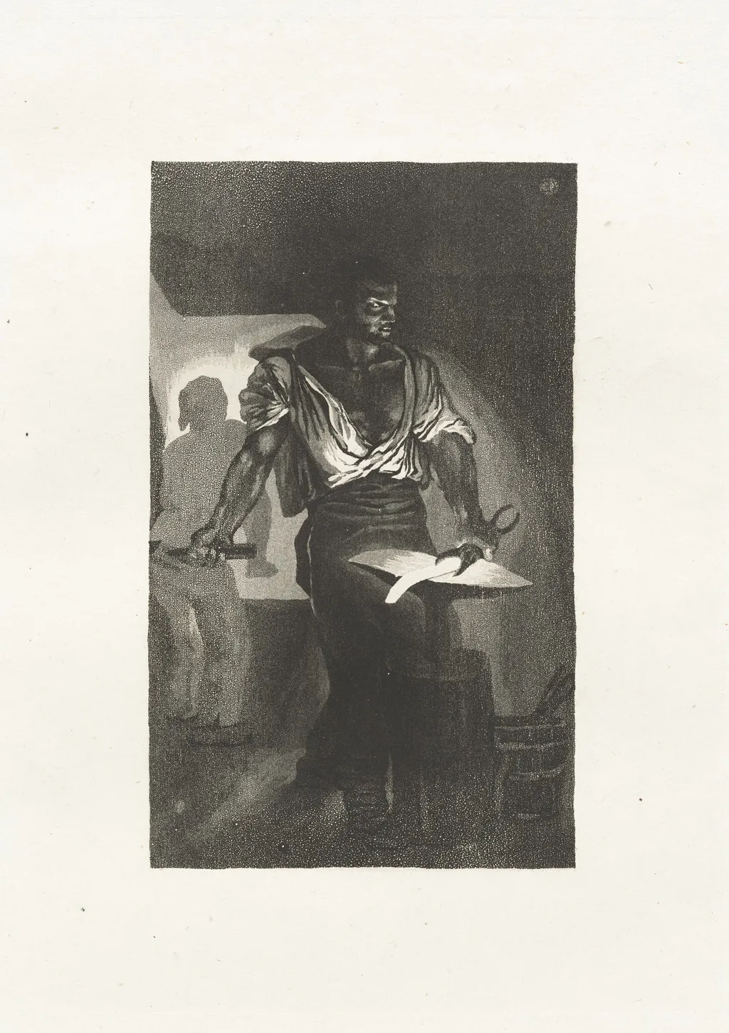 A Blacksmith (Un Forgeron), by Eugène Delacroix, ink, 1833