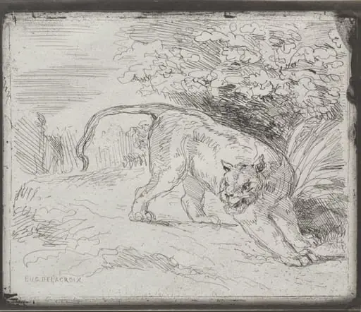 A Trapped Tiger, by Eugène Delacroix