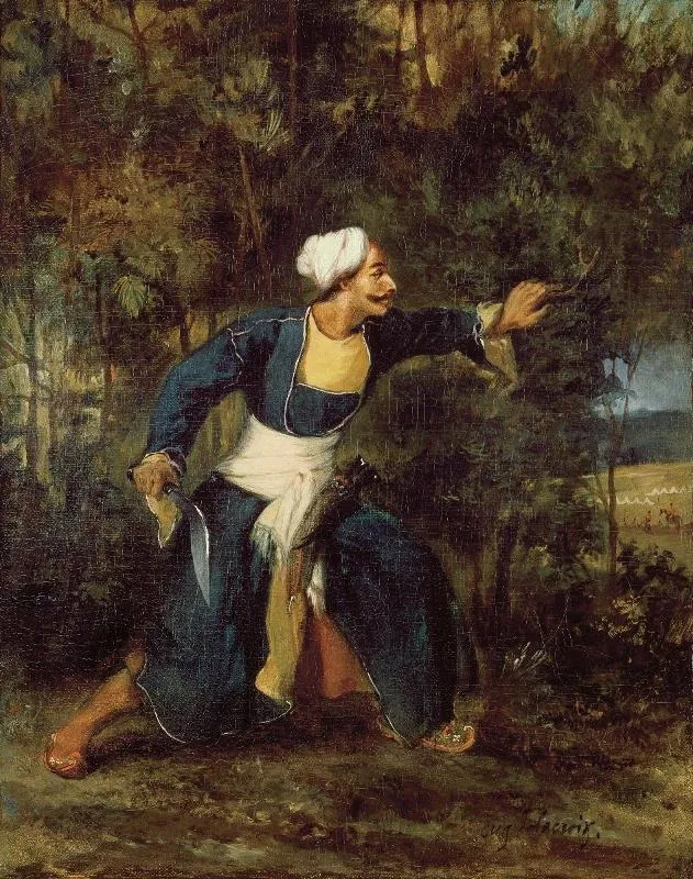 An Indian armed with a Gurkha knife, by Eugène Delacroix, oil, 1830