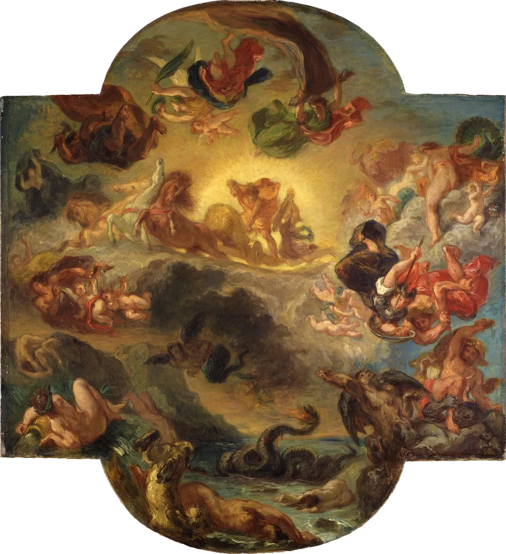 Apollo Slays Python, by Eugène Delacroix, oil, 1853