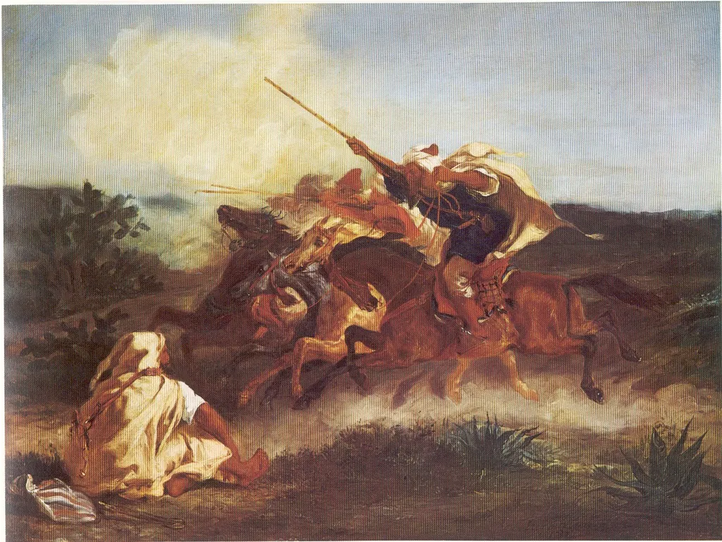 Arab Fantasia, by Eugène Delacroix, oil, 1833