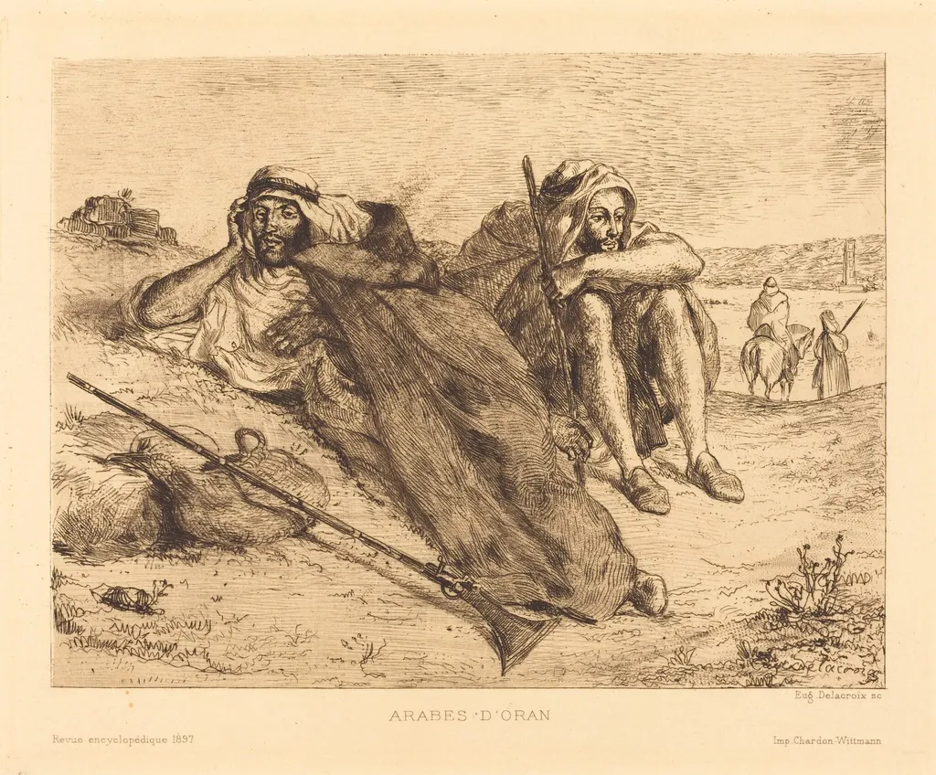 Arabes d'Oran, by Eugène Delacroix, ink, 1833