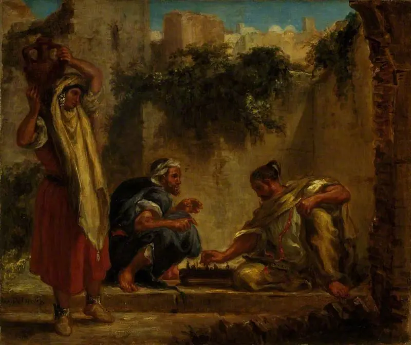 Arabs playing chess, by Eugène Delacroix