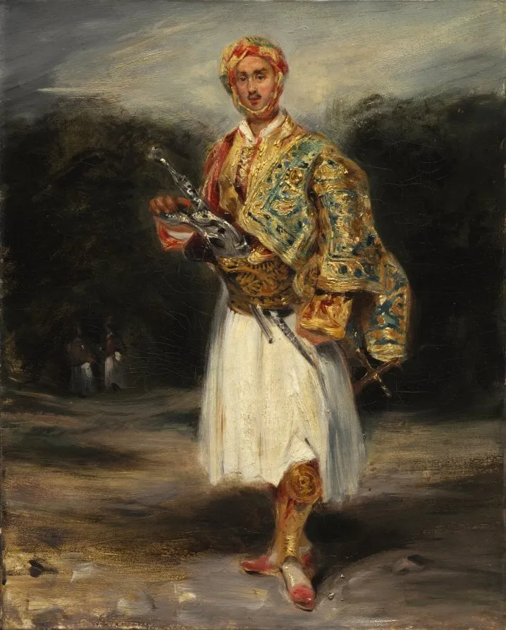 Count Demetrius de Palatiano in Suliot Costume, by Eugène Delacroix, unspecified, 1832