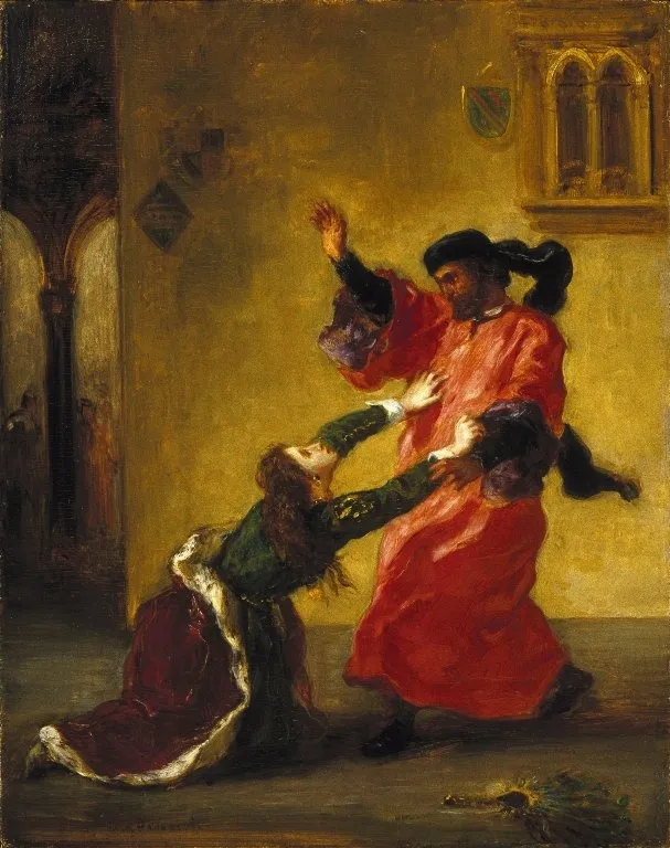 Desdemona Cursed by her Father (Desdemona maudite par son père), by Eugène Delacroix, unspecified, 1850